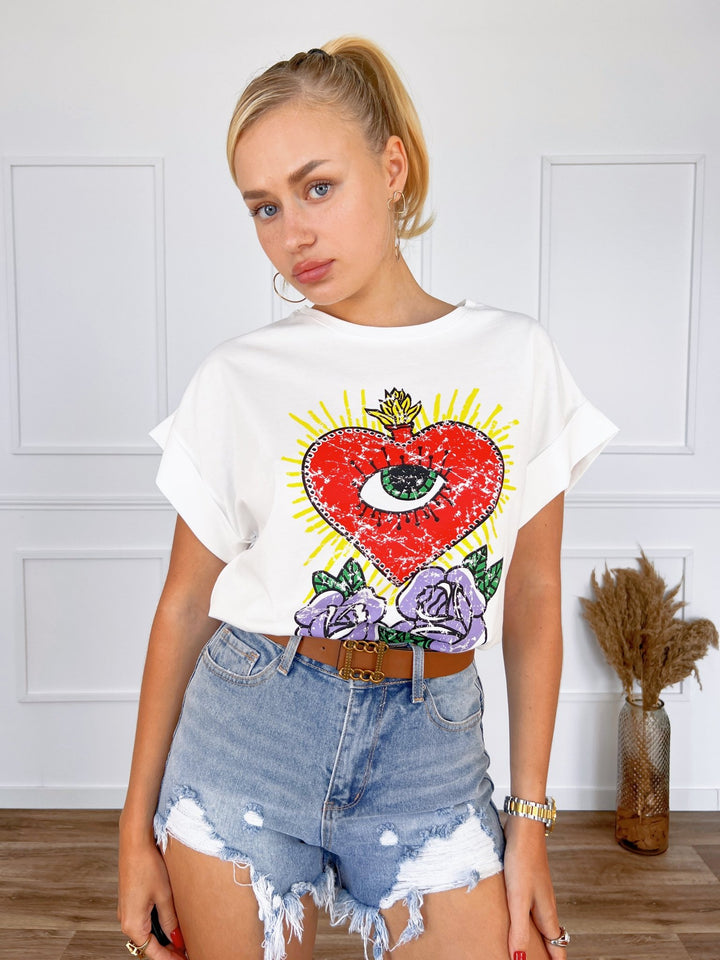 Camiseta Corazón Blanco - 