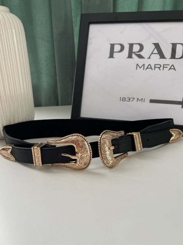 cinto de fivela dupla